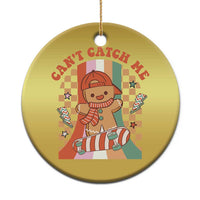 Groovy Xmas Skateboard Christmas Ornament Can't Catch Me Gingerbread Boy - Wonder Print Shop