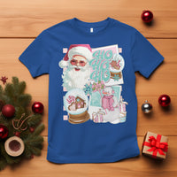 Christmas T Shirt Vintage Pink Santa Claus Ho Ho Ho - Wonder Print Shop