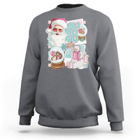 Christmas Sweatshirt Vintage Pink Santa Claus Ho Ho Ho - Wonder Print Shop