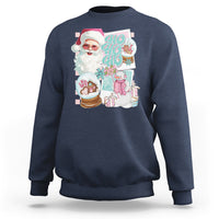 Christmas Sweatshirt Vintage Pink Santa Claus Ho Ho Ho - Wonder Print Shop