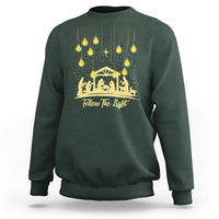 Follow the Light Christ Chrsitmas Light Sweatshirt - Wonder Print Shop