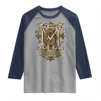 Ave Maria Raglan Shirt Gratia Plena Blessed Mother Mary Hail