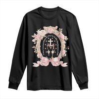 Ave Maria Long Sleeve Shirt Miraculous Medal Blessed Mother Mary Hail