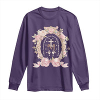 Ave Maria Long Sleeve Shirt Miraculous Medal Blessed Mother Mary Hail