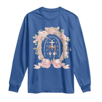 Ave Maria Long Sleeve Shirt Miraculous Medal Blessed Mother Mary Hail