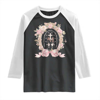 Ave Maria Raglan Shirt Miraculous Medal Blessed Mother Mary Hail