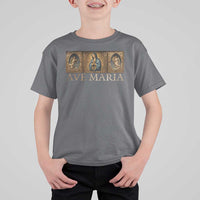 Marian Catholic Ave Maria T Shirt For Kid Vintage Aesthetic Blessed Mother Mary Hail - Wonder Print Shop