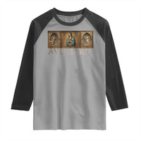 Marian Catholic Ave Maria Raglan Shirt Vintage Aesthetic Blessed Mother Mary Hail