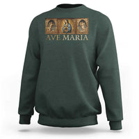 Marian Catholic Ave Maria Sweatshirt Vintage Aesthetic Blessed Mother Mary Hail - Wonder Print Shop