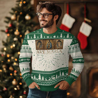 Marian Catholic Ave Maria Ugly Christmas Sweater Vintage Aesthetic Blessed Mother Mary Hail - Wonder Print Shop