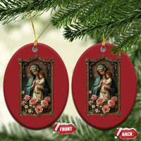 Marian Catholic Ave Maria Christmas Ornament Blessed Mother Mary Hail Vintage Aesthetic - Wonder Print Shop