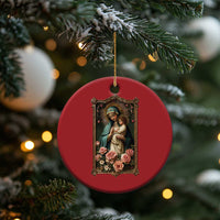 Marian Catholic Ave Maria Christmas Ornament Blessed Mother Mary Hail Vintage Aesthetic - Wonder Print Shop