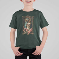 Marian Catholic Ave Maria T Shirt For Kid Blessed Mother Mary Hail Vintage Aesthetic - Wonder Print Shop