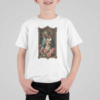 Marian Catholic Ave Maria T Shirt For Kid Blessed Mother Mary Hail Vintage Aesthetic - Wonder Print Shop