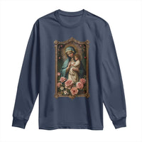 Marian Catholic Ave Maria Long Sleeve Shirt Blessed Mother Mary Hail Vintage Aesthetic