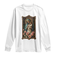 Marian Catholic Ave Maria Long Sleeve Shirt Blessed Mother Mary Hail Vintage Aesthetic