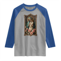 Marian Catholic Ave Maria Raglan Shirt Blessed Mother Mary Hail Vintage Aesthetic