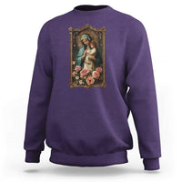 Marian Catholic Ave Maria Sweatshirt Blessed Mother Mary Hail Vintage Aesthetic - Wonder Print Shop
