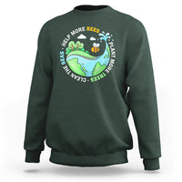Earth Day Sweatshirt Help More Bees Plant More Trees Clean The Seas - Wonder Print Shop