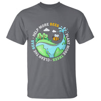 Earth Day T Shirt Help More Bees Plant More Trees Clean The Seas - Wonder Print Shop