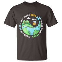 Earth Day T Shirt Help More Bees Plant More Trees Clean The Seas - Wonder Print Shop