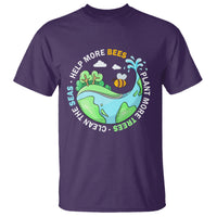 Earth Day T Shirt Help More Bees Plant More Trees Clean The Seas - Wonder Print Shop