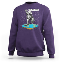 Funny Outer Space Sweatshirt Flat Earth Astronaut Well That Sucks - Wonder Print Shop
