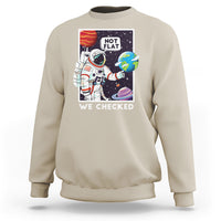 Funny Outer Space Sweatshirt Astronaut Not Flat We Checked Scientists - Wonder Print Shop