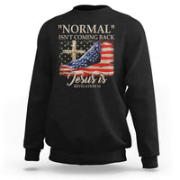 Easter Day Sweatshirt Normal Isn't Coming Back Jesus Is U.S. Christian Flag - Wonder Print Shop