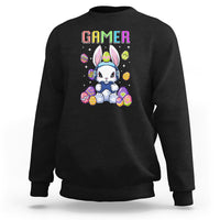 Easter Day Sweatshirt Bunny Gamer Playing Video Game - Wonder Print Shop