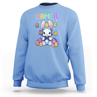 Easter Day Sweatshirt Bunny Gamer Playing Video Game - Wonder Print Shop