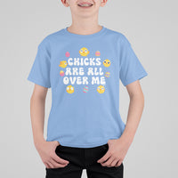 Easter Day T Shirt For Kid Chicks Are All Over Me Funny Baby Chicken - Wonder Print Shop