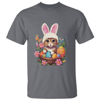 Easter Day T Shirt Cute Bunny Cat Lover Eggs Basket - Wonder Print Shop