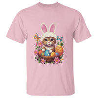 Easter Day T Shirt Cute Bunny Cat Lover Eggs Basket - Wonder Print Shop