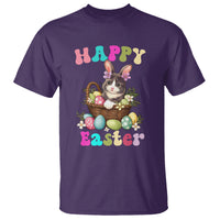 Easter Day T Shirt Cute Cat Bunny Costume Egg Basket - Wonder Print Shop