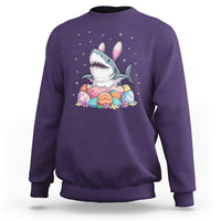 Easter Day Cute Bunny Shark Egg Basket Sweatshirt - Wonder Print Shop