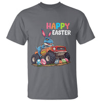 Happy Easter Day T Shirt Bunny Dinosaur Riding Monster Truck Hunting Egg - Wonder Print Shop