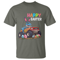 Happy Easter Day T Shirt Bunny Dinosaur Riding Monster Truck Hunting Egg - Wonder Print Shop