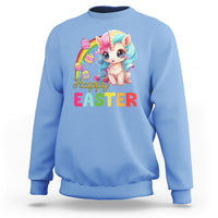 Easter Day Cute Unicorn Bunny Egg Basket Sweatshirt - Wonder Print Shop