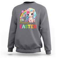 Easter Day Cute Unicorn Bunny Egg Basket Sweatshirt - Wonder Print Shop