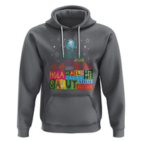 Travel Lover Hoodie Hello Word in Different Languages Greetings - Wonder Print Shop