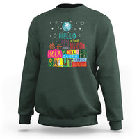 Travel Lover Sweatshirt Hello Word in Different Languages Greetings - Wonder Print Shop