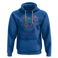 Travel Lover Hoodie Vintage Stamp Flight Travel Vacation Cruise Trip - Wonder Print Shop