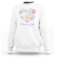 Travel Lover Sweatshirt Vintage Stamp Flight Travel Vacation Cruise Trip - Wonder Print Shop