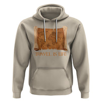 Travel is Life Hoodie Vintage World Map Traveling - Wonder Print Shop