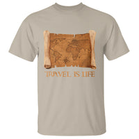 Travel is Life T Shirt Vintage World Map Traveling - Wonder Print Shop