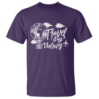 Travel Is My Therapy T Shirt World Traveling - Wonder Print Shop