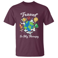 Travel Is My Therapy T Shirt World Traveling - Wonder Print Shop