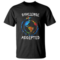 Travel Lover T Shirt Challenge Accepted World Map Traveling - Wonder Print Shop