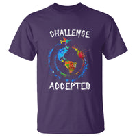 Travel Lover T Shirt Challenge Accepted World Map Traveling - Wonder Print Shop